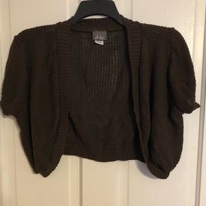 Dots Brown Crop Cardigan